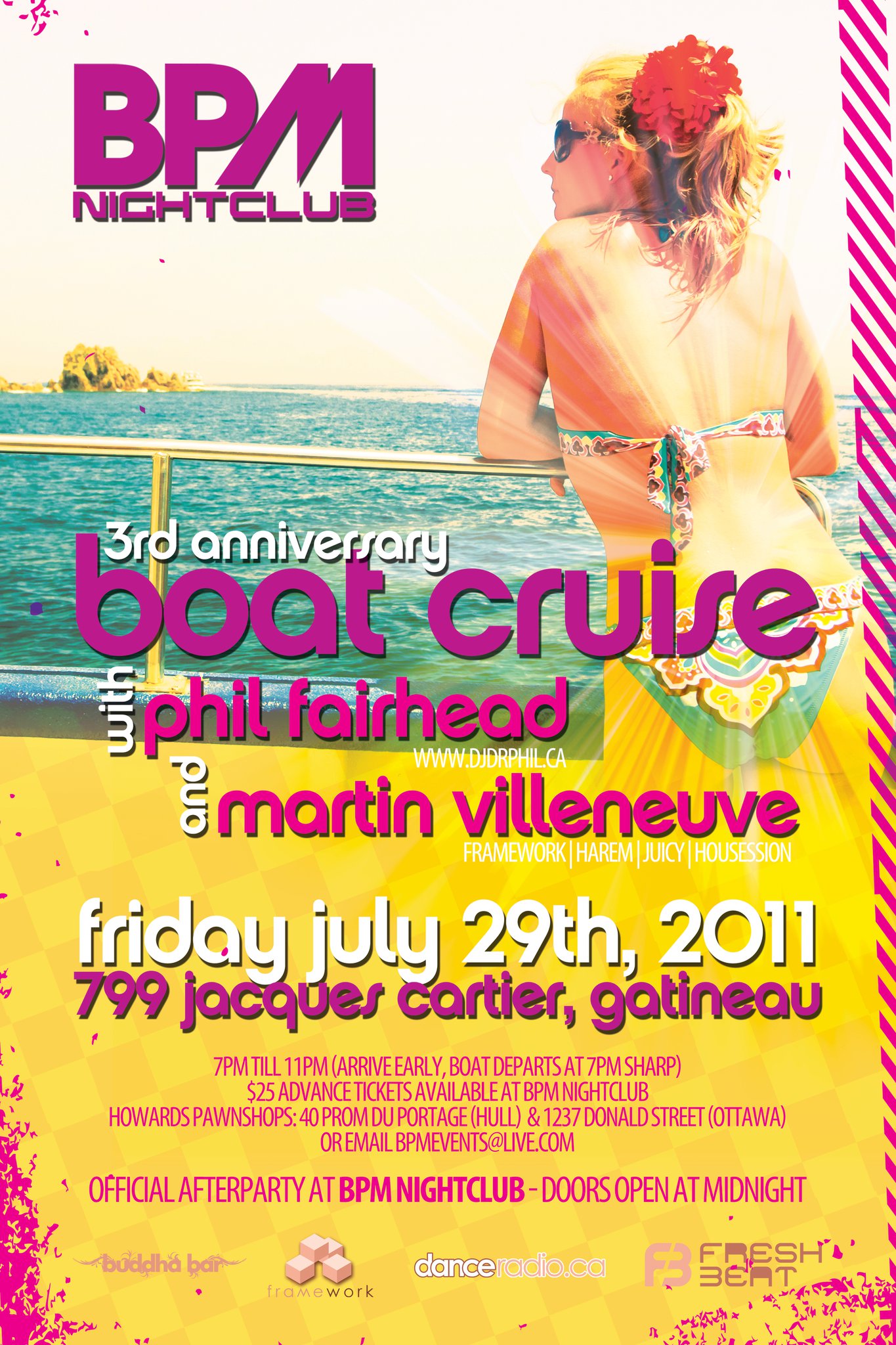 DanceRadio third-anniversary boat cruise flyer