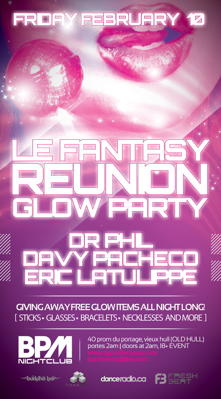 DanceRadio Le Fantasy reunion glow party flyer